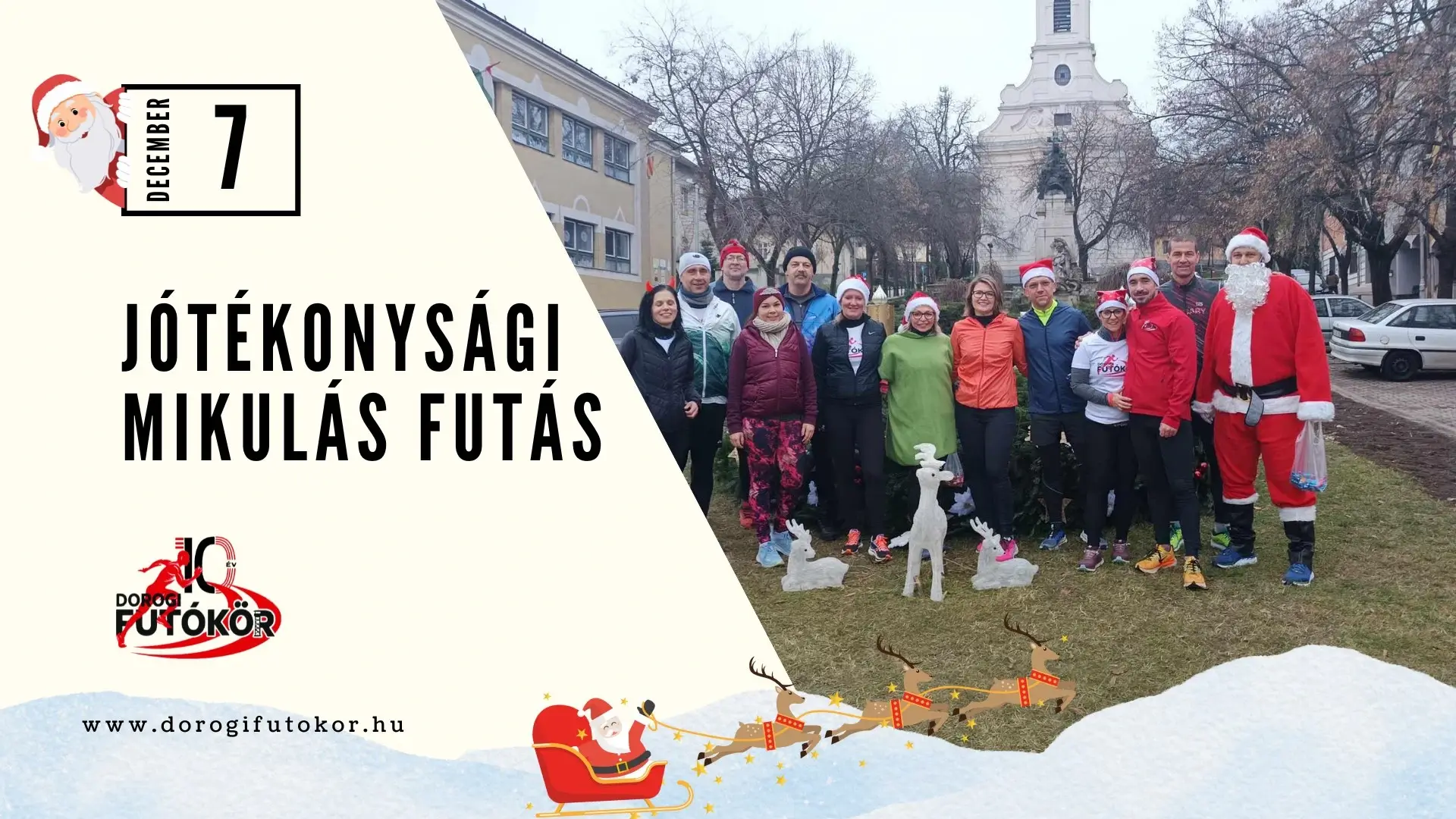 A Dorogi Futókör Sportegyesület Jótékonysági futásának plakátja.